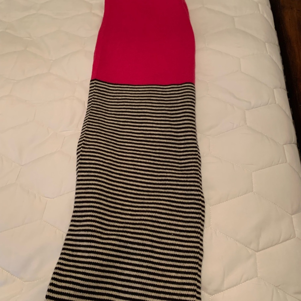 Kate Spade pink/black stripe infinity scarf in excellent condition